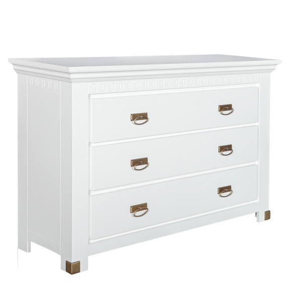 Comoda 3 Sertare Saint Tropez Alb 132 Cm