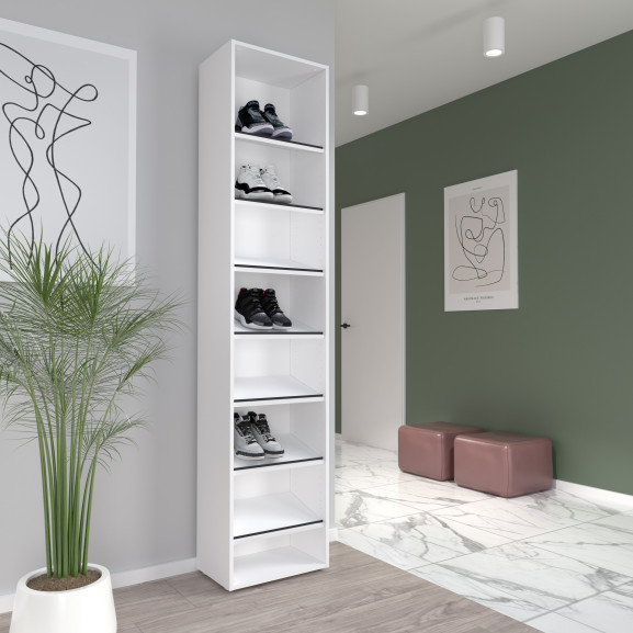 Poze Suport Incaltaminte Canberra Alb Si Negru Mat, 45 Cm