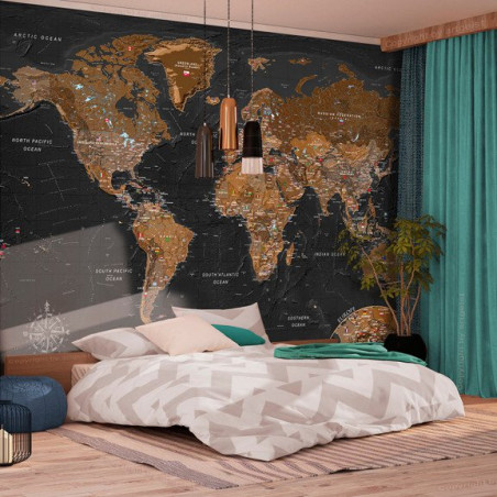 Fototapet World: Stylish Map, 400Cm X 280Cm-Resigilat-01