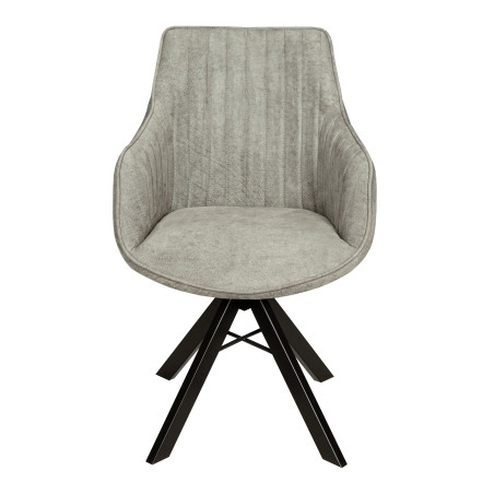 Scaun Cloud Rotativ, Negru & River Steel, 59 x 65 x 92 Cm-01