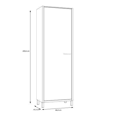 Dulap Freetown Cu 1 Usa, Stejar Catania Si Alb Mat, 66.4 Cm-01