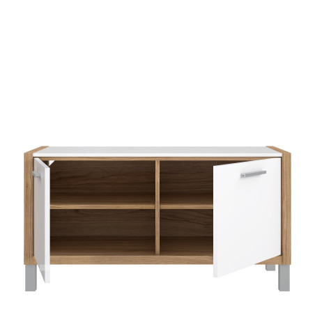 Dulap pantofi Freetown Stejar Catania Si Alb Mat, 96.1 Cm-01