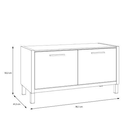 Dulap pantofi Freetown Stejar Catania Si Alb Mat, 96.1 Cm-01