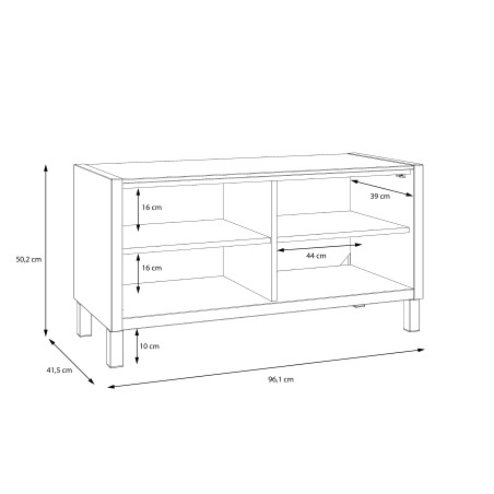 Dulap pantofi Freetown Stejar Catania Si Alb Mat, 96.1 Cm-01