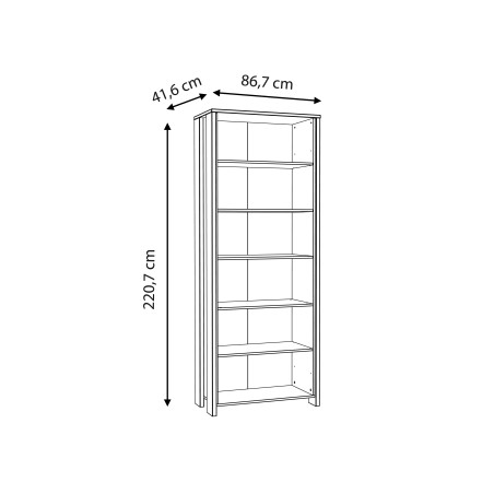 Etajera Clif, Lemn Vintage Si Beton Optic Gri Inchis, 86.7 Cm-01