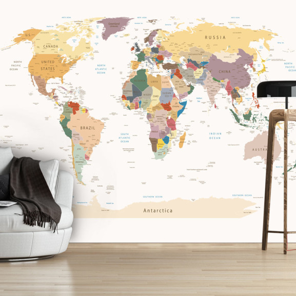 Fototapet World Map 200 x 140 Cm -Resigilat