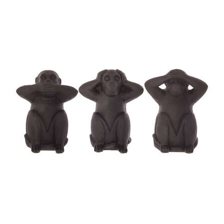 Set 3 Decoratiuni Monkey Negru, 23 Cm-01