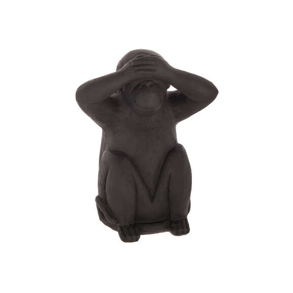 Set 3 decoratiuni monkey negru h23 cm