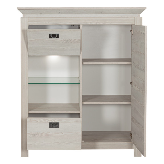 Highboard casablanca loft, 2usi + 1sertar, 140 x 118 x 45 cm