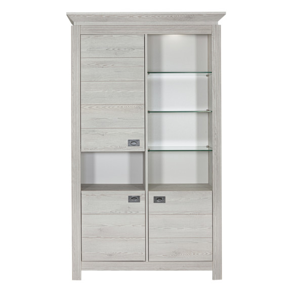 Vitrina Casablanca Loft Cu 3 Usi Gri Antic, 118 Cm