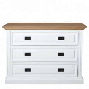 Comoda 3 Sertare Brussels, Alb, 120 x 45 x 87 cm