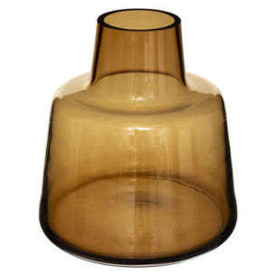 Vaza Amber Sticla Galben H23 Cm
