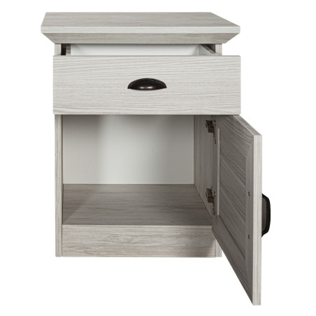 Noptiera Jardine Cu 1 Usa Si 1 Sertar Gri Antic, 44.5 Cm-01