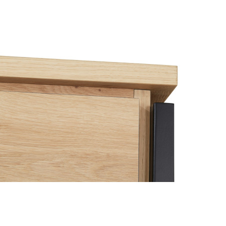Vitrina Stanga Reno Cu 1 Usa Si 2 Sertare, Smoked Oak, 60 Cm-01