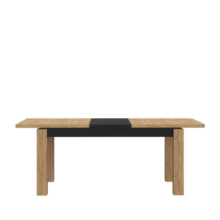 Masa Extensibila Kaszimiro, Stejar Waterford Si Negru, 160 x 78.2 x 90 Cm-01