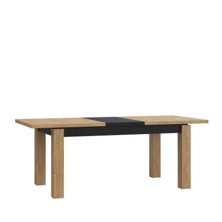 Masa Extensibila Kaszimiro, Stejar Waterford Si Negru, 160 x 78.2 x 90 Cm-01