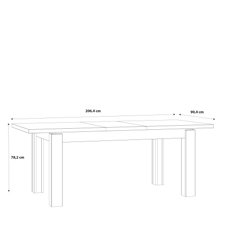 Masa Extensibila Kaszimiro, Stejar Waterford Si Negru, 160 x 78.2 x 90 Cm-01