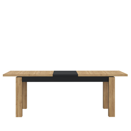 Masa Extensibila Kaszimiro, Stejar Waterford Si Negru, 160 x 78.2 x 90 Cm-01
