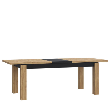 Masa Extensibila Kaszimiro, Stejar Waterford Si Negru, 160 x 78.2 x 90 Cm-01