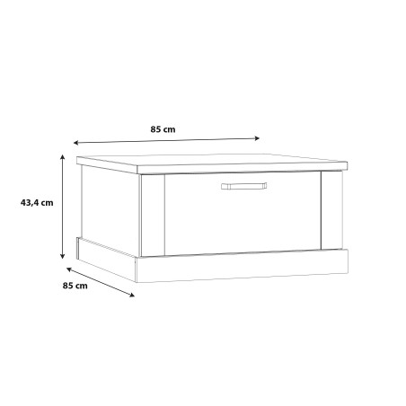 Masa Cafea Kaszimiro, Stejar Waterford Si Negru, 85 x 43.4 x 85 Cm-01