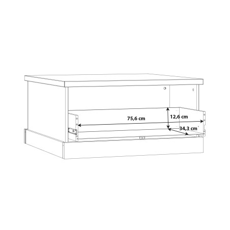 Masa Cafea Kaszimiro, Stejar Waterford Si Negru, 85 x 43.4 x 85 Cm-01