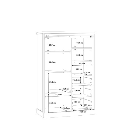 Etajera Kaszimiro, Stejar Waterford Si Negru, 103.4 Cm-01