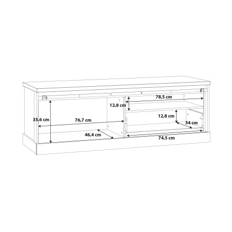 Comoda Tv Kaszimiro, Stejar Waterford Si Negru, 163.2 x 56.2 x 52 Cm-01