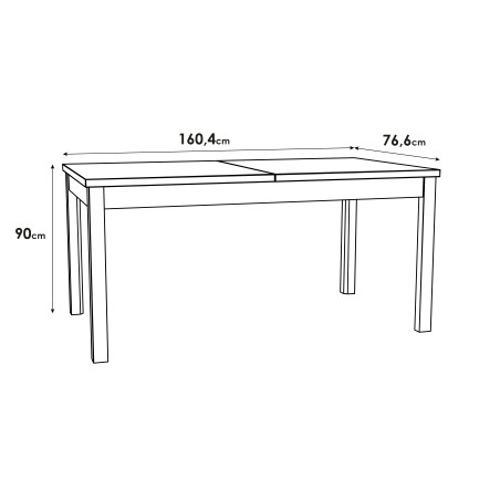 Masa Extensibila Solletico Stejar Bartex, 160.4/207 x 76.6 X 90 Cm-01