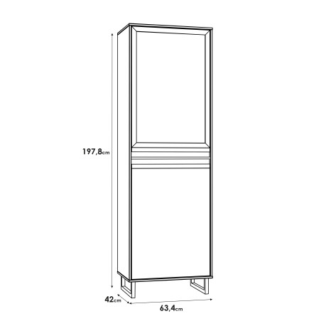 Vitrina Solletico Stejar Bartex Si Stejar Spica, 63.4 Cm-01