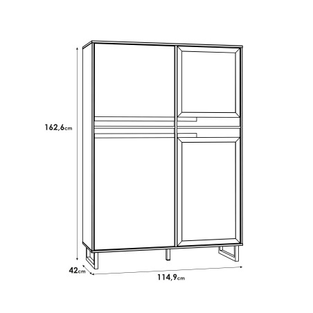 Vitrina Solletico Stejar Bartex Si Stejar Spica, 114.9 Cm-01