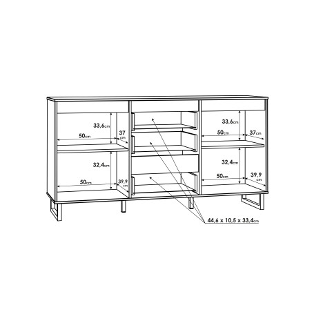 Comoda Solletico Stejar Bartex Si Stejar Spica, 156.4 Cm-01