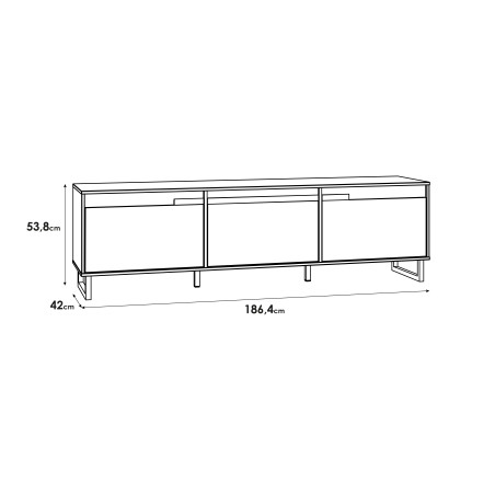 Comoda Tv Solletico Stejar Bartex Si Stejar Spica, 186.4 Cm-01