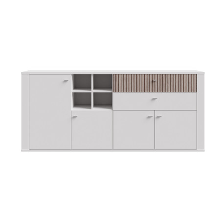 Comoda Jarina, Alb & Rovere Otello, 195,7 x 86,3 x 41,3 Cm-01