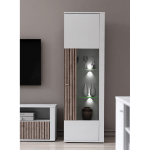 Vitrina Jarina Alb Si Rovere Otello, 63.6 Cm