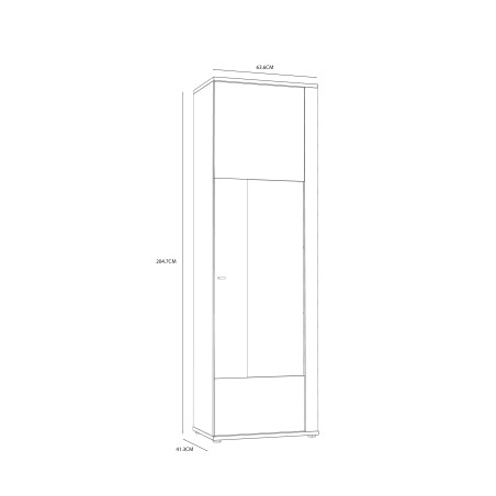 Vitrina Jarina Alb Si Rovere Otello, 63.6 Cm-01