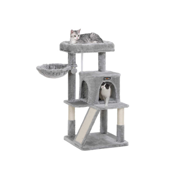 Turn De Joaca Pentru Pisici, Gri, Plus&Sisal, 48 x 48 x 96 Cm