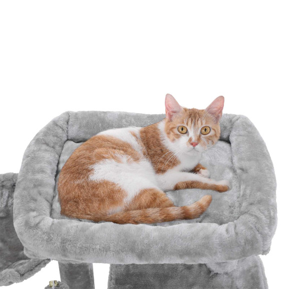 Turn De Joaca Pentru Pisici, Gri, Plus&Sisal, 48 x 48 x 96 Cm