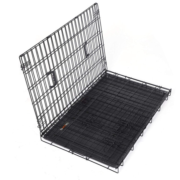 Cusca Pliabila Pentru Caini Cu 2 Usi, Negru, 122 x 80,5 x 74,5 Cm