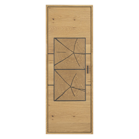 Etajera Urbano Oak Dreapta Cu 1 Usa, Stejar Rustic Si Negru, 46 Cm-01