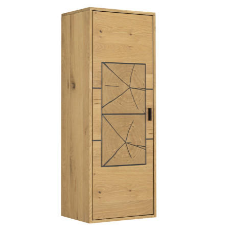 Etajera Urbano Oak Dreapta Cu 1 Usa, Stejar Rustic Si Negru, 46 Cm-01