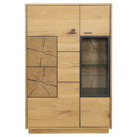 Comoda Bar Urbano Oak Cu 2 Usi, Stejar Rustic Si Negru, 87 Cm-01