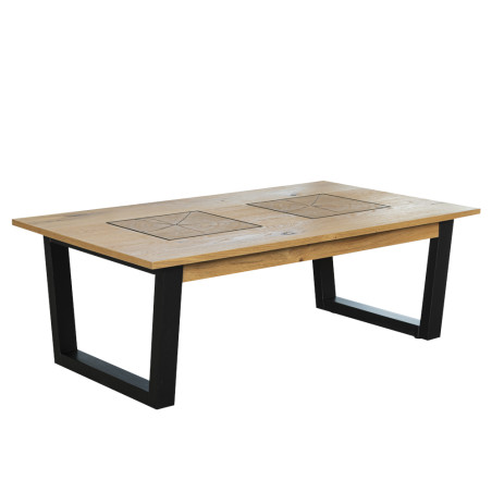 Masa Cafea Urbano Oak, Stejar Rustic Si Negru, 115 Cm-01