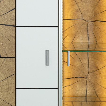 Vitrina Urbano White Cu 2 Usi Alb Si Natur, 85 Cm-01