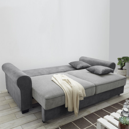 Canapea Extensibila Cu Lada Aura, Antracit Si Argintiu, 247 X 125 X 95 Cm-01