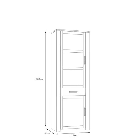 Vitrina Behalf Stejar Riviera Si Stejar Gri, 71.7 Cm-01