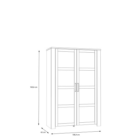 Vitrina Behalf Stejar Riviera Si Stejar Gri, 106.4 Cm-01