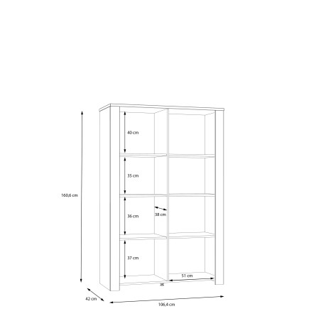 Vitrina Behalf Stejar Riviera Si Stejar Gri, 106.4 Cm-01