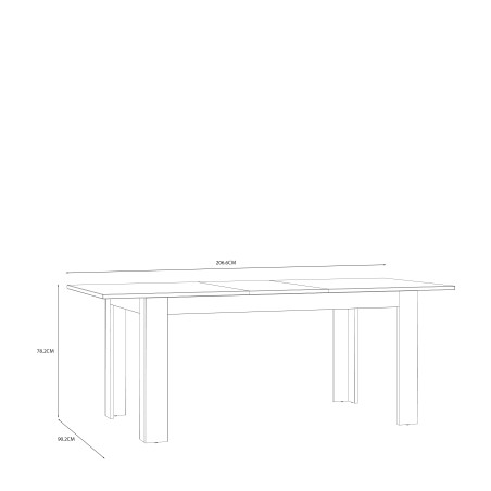 Masa Extensibila Behalf Stejar Riviera Si Stejar Gri, 160/206.6 X 78.2 X 90.2 Cm-01