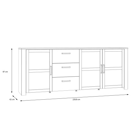 Comoda Behalf Stejar Riviera Si Stejar Gri, 220.8 Cm-01