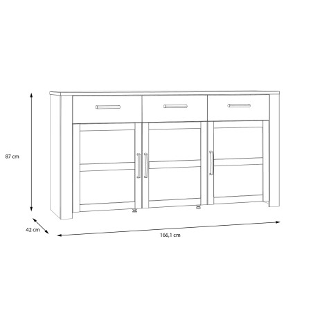 Comoda Behalf Stejar Riviera Si Stejar Gri, 166.1 Cm-01